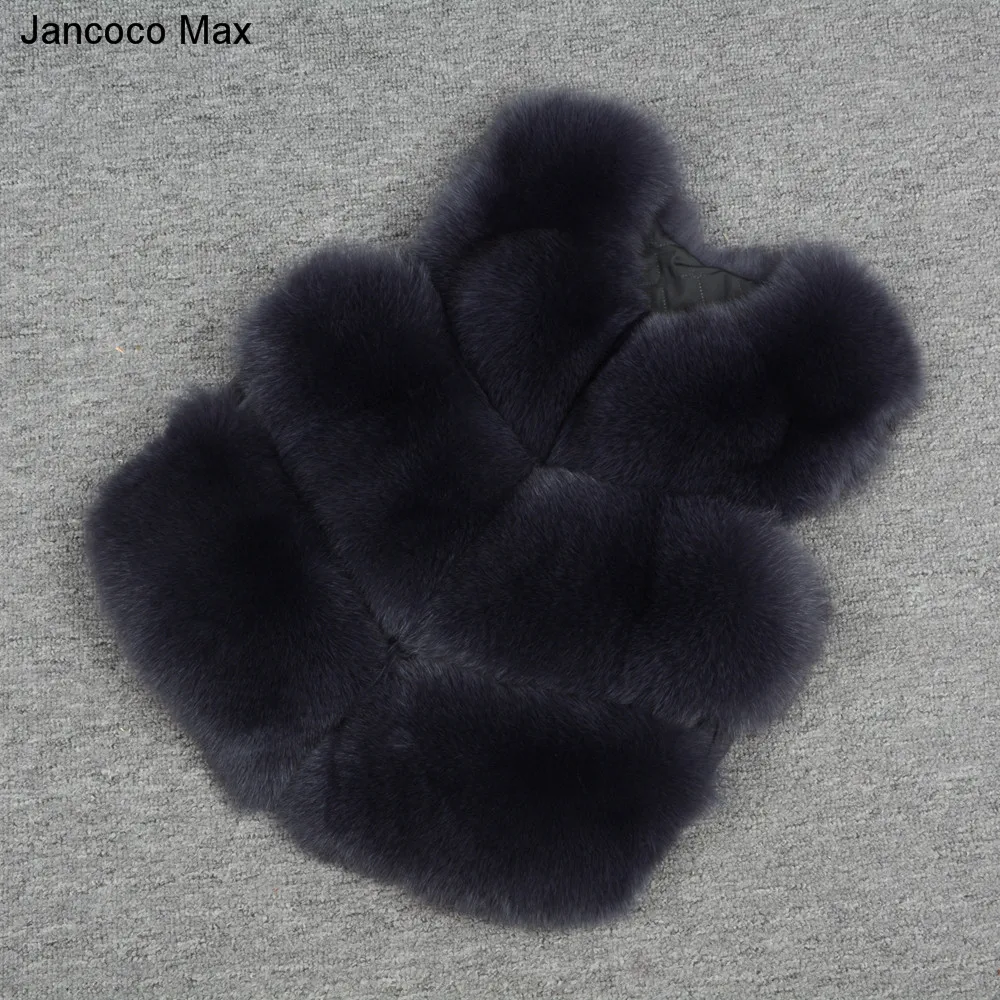 Jancoco Max, женский жилет из натурального Лисьего меха, зимний теплый жилет высокого качества, 3 ряда, пальто без рукавов, модный жилет S7162