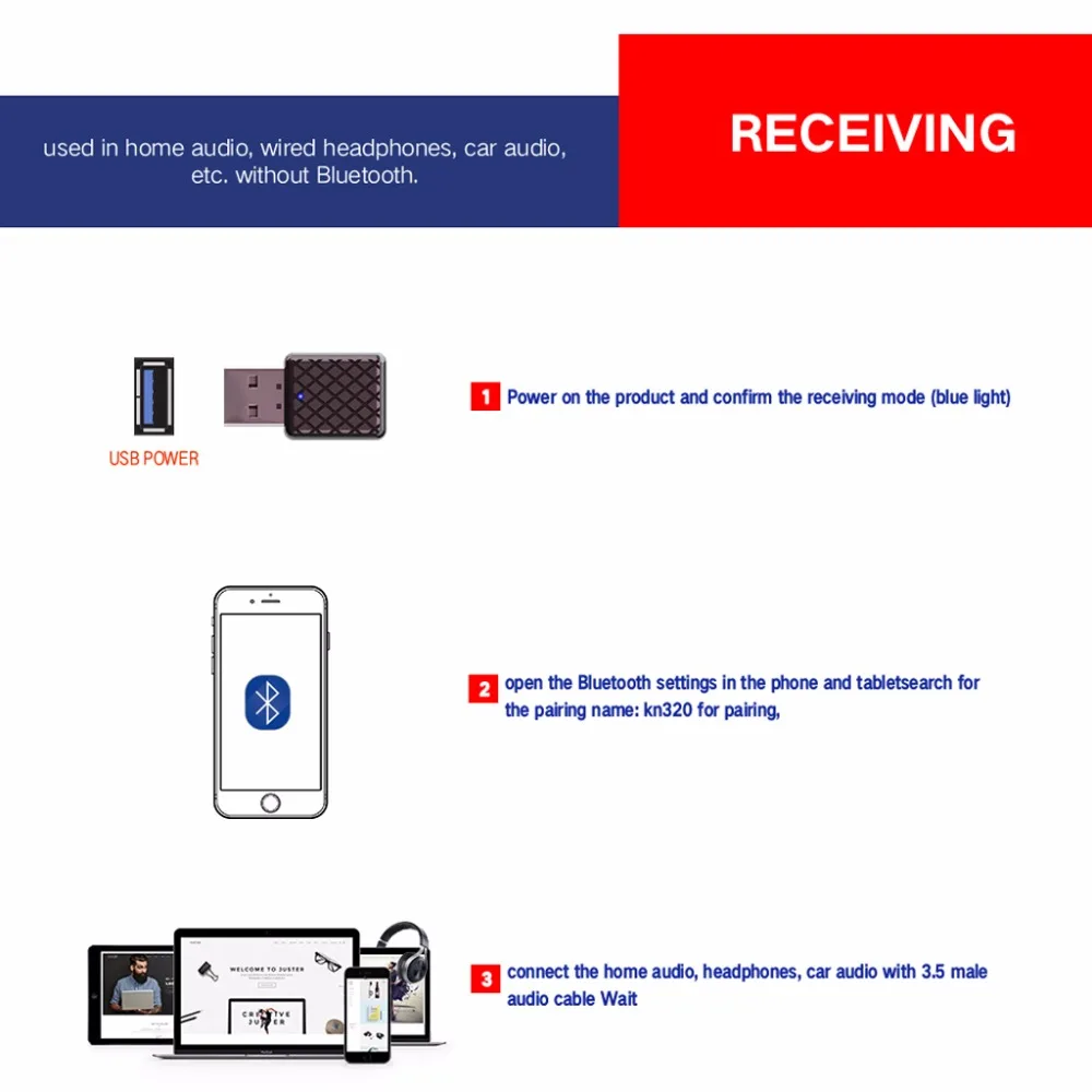 USB Bluetooth приемник передатчики 5 0 беспроводной 3 мм аудио музыка стерео адаптер