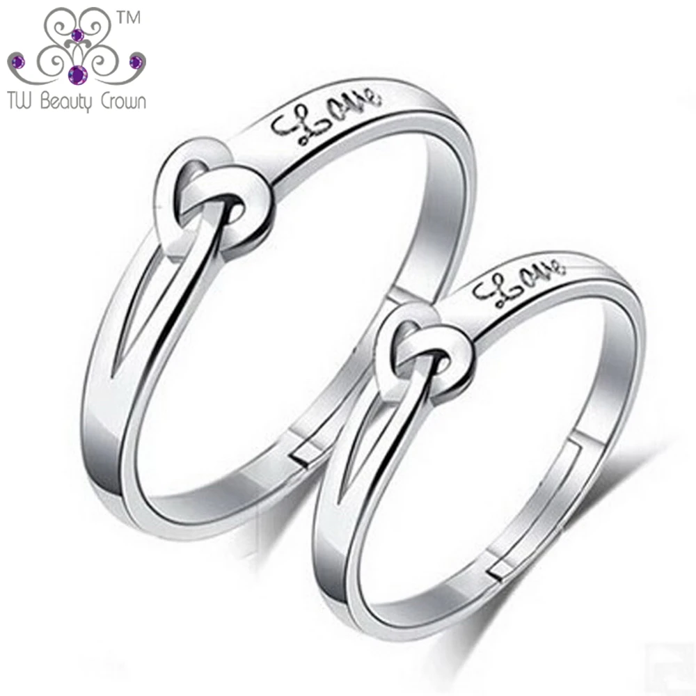 Женское и мужское кольцо GQL002 высокое качество из серебра 925 пробы с сердечком для