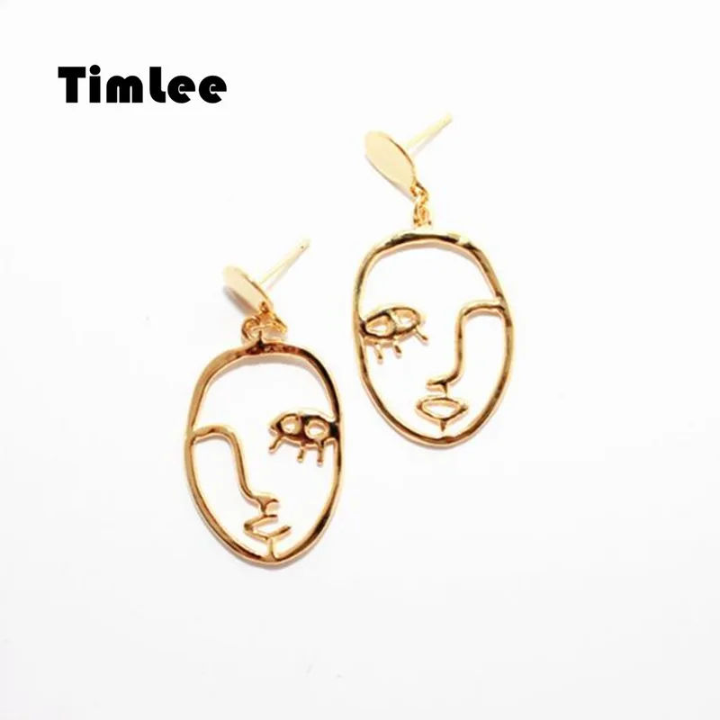Timlee E118 новые преувеличенные индивидуальные полые абстрактные серьги-капли для