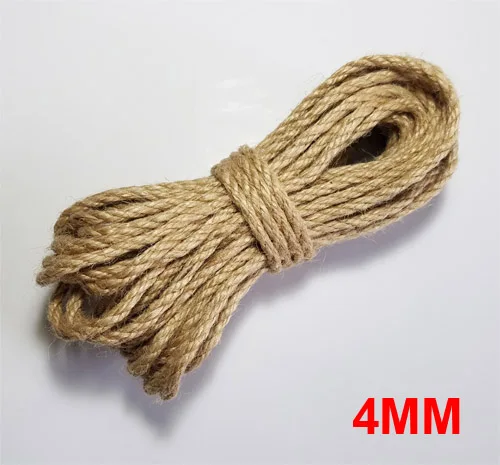 4mm Натуральная джутовая нить веревка шпагат веревки для макраме для украшения ручной работы DIY - Цвет: 4mm