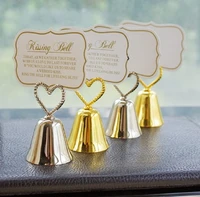 10pcs goldsilver heart bell name number menu table place card holder clip wedding party reception favor