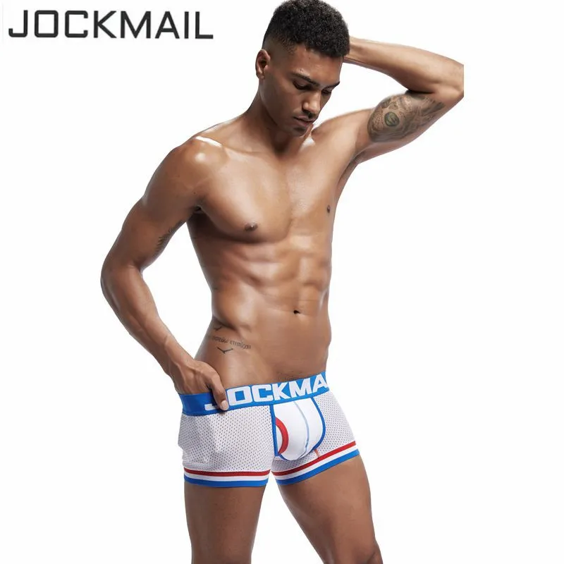 Трусы-боксеры JOCKMAIL мужские нижнее белье сетчатые Трусы-слипы пикантные дышащие
