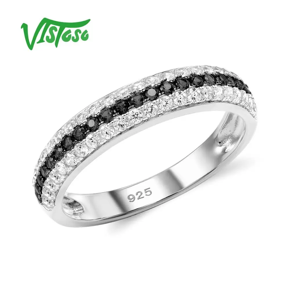VISTOSO 925 пробы Серебряные кольца для Для женщин кольцо вечерние помолвки свадьбы