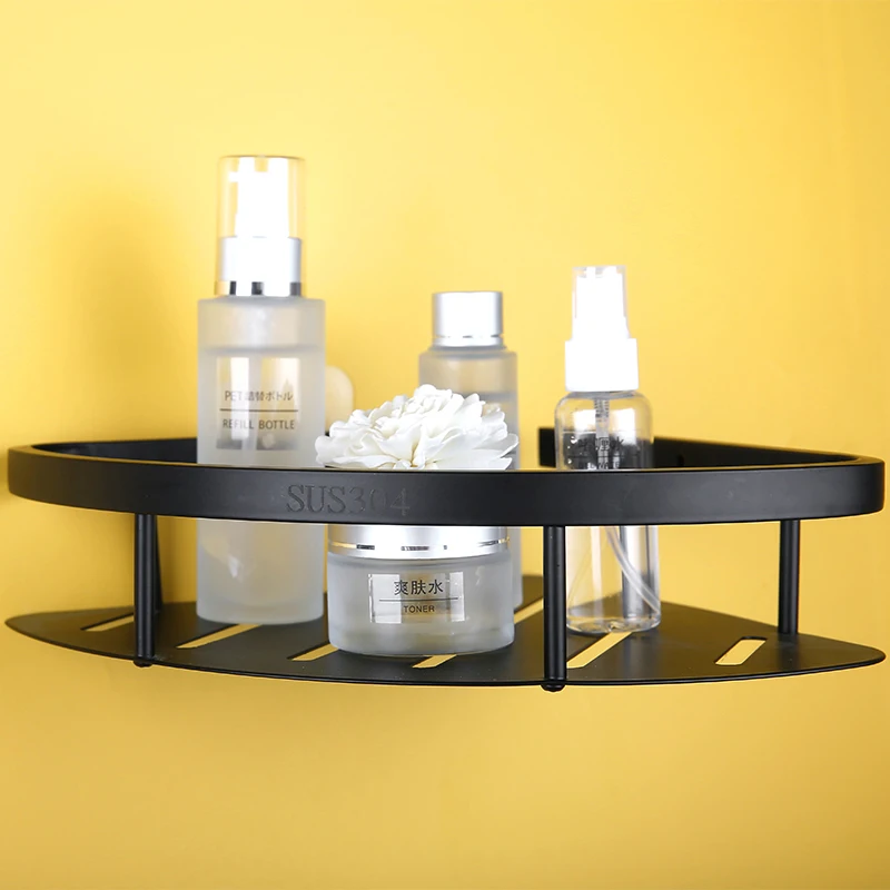Полка из нержавеющей стали 304 для ванной комнаты полки косметики с черным