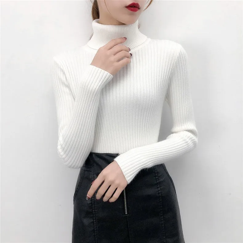 AIUJXK 2019 Autumn Women Turtleneck Knitted Sweaters And Pullovers Winter Fashion Slim Korean Jumper Top Female Pull Clothing |