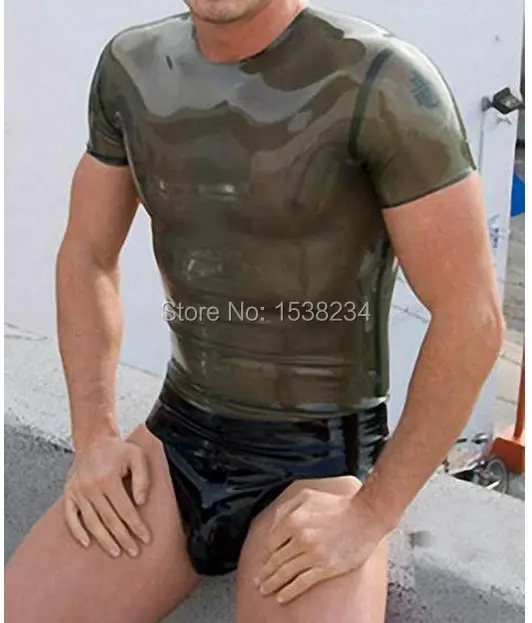 Латексные топы прозрачные черные резиновые сексуальные мужские латексные