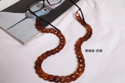 M tortoise shell 70 см Готовые Очки акриловые цепи шнур модный дизайн стиль шнурок для очков ремешок ожерелье для чтения очки аксессуары N089 - Цвет: M tortoise shell