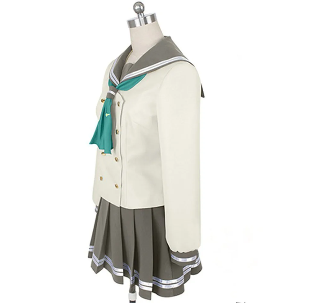 Love Live Takaumi Chika Sailor suit Aqours Sunshine School Uniform Costume Sailor Suit Top Skirt