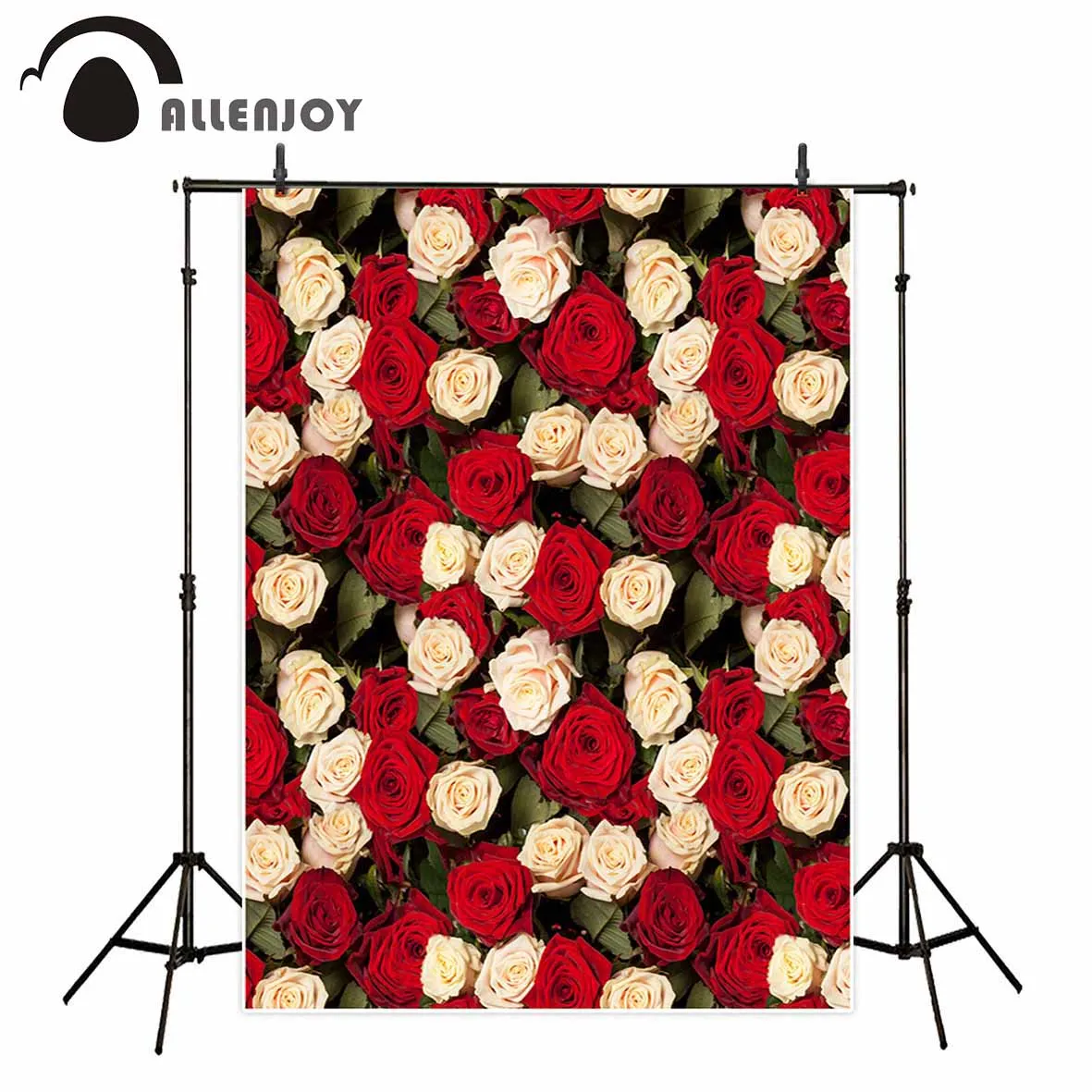 Фон для свадебной фотосъемки Allenjoy с белыми и красными цветами винтажные