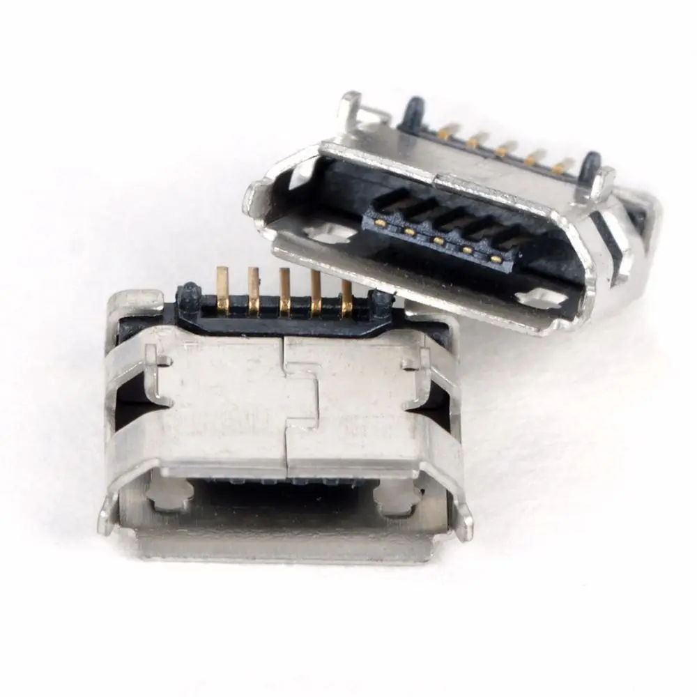 20 шт./лот 5 Pin SMT разъем Micro Тип USB B женского размещения SMD DIP серебро в комплект