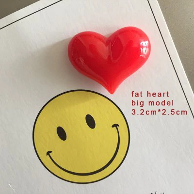 fat heart-big model Красное сердце в форме смолы магниты на холодильник DIY Аксессуары Украшение на холодильник - Color: fat heart-big model