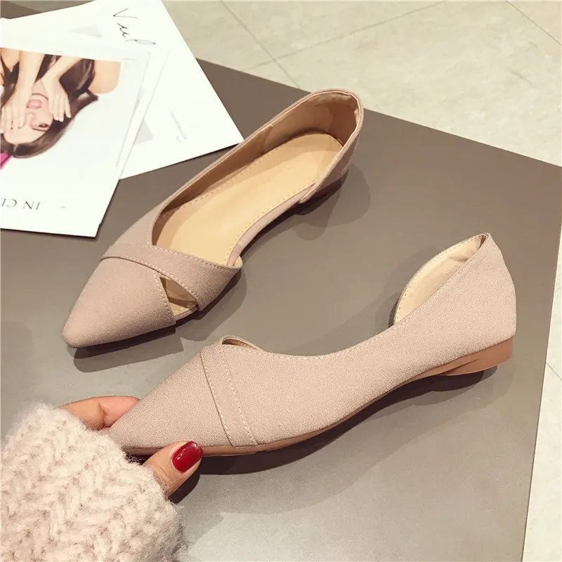 BEYARNEFashion Casual Flat Shoes Woman New Summer Breathable Comfortable Soft-soled Shoes Pointed Toe Shallow Flat Women Shoes