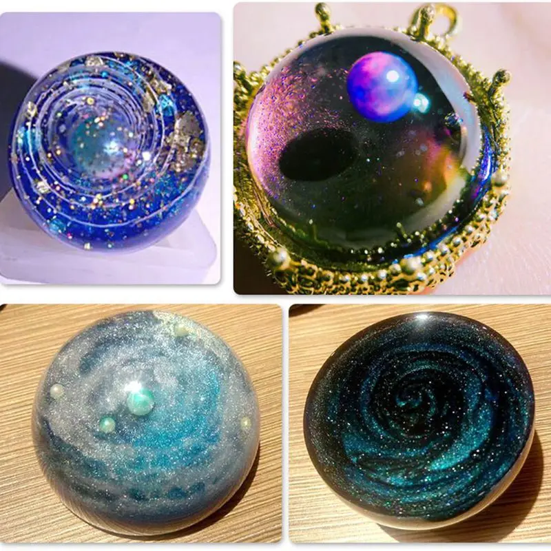 

JAVRICK 9Pcs/Set Round Spherical Silicone Mold Jewelry Making DIY Ball Epoxy Resin Molds Kit For Friends or Kids