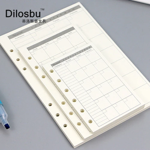 Dilosbu A5A6A7 внутренняя страница внутри бумаги месячный план todo list в горошек линии молочных еженедельно сетки looseleaf ноутбук Весна связующего, наполнителя - Цвет: Monthly plan