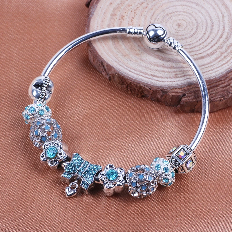 AIFEILI распродажа серебряный браслет с надписью LOVE FOREVER Amor Amour Charm синий для женщин