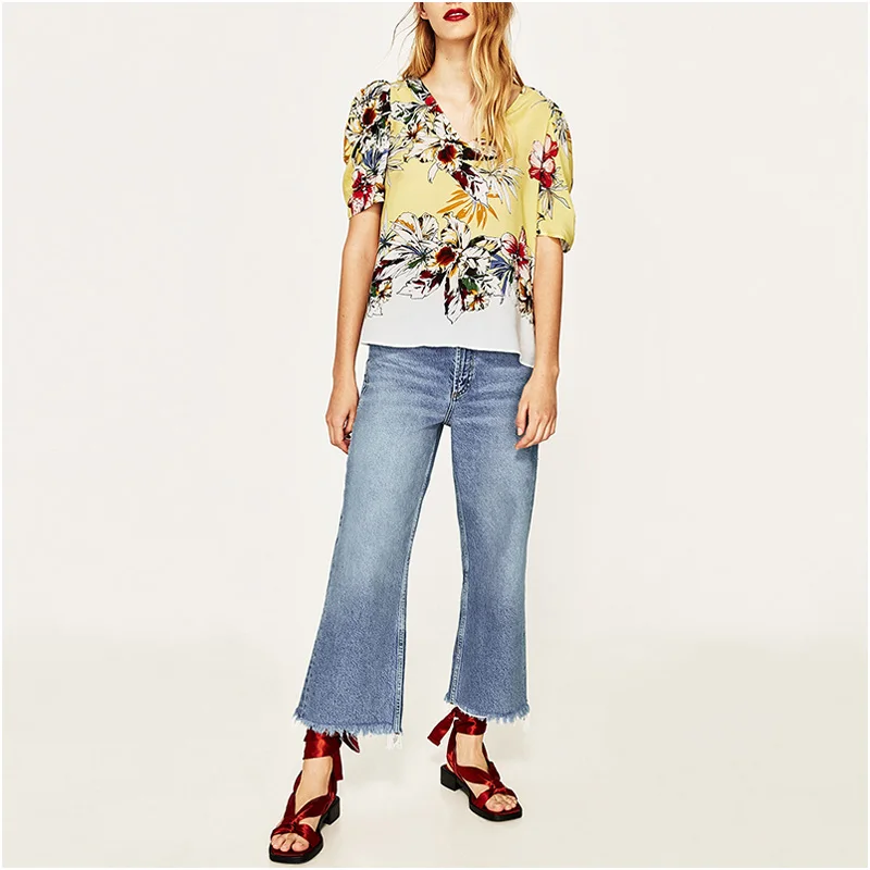 NYMPH женские рубашки блузки корейский офисный стиль 2017 роскошный бренд принт