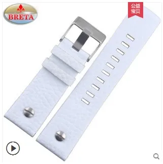 9 BRETA для дизельных часов 24 26 27 28 мм Мягкие Ремешки для часов DZ7313 DZ7322 DZ7257 женские мужские ремешки для часов с Серебряная Пряжка - Цвет ремешка: 9