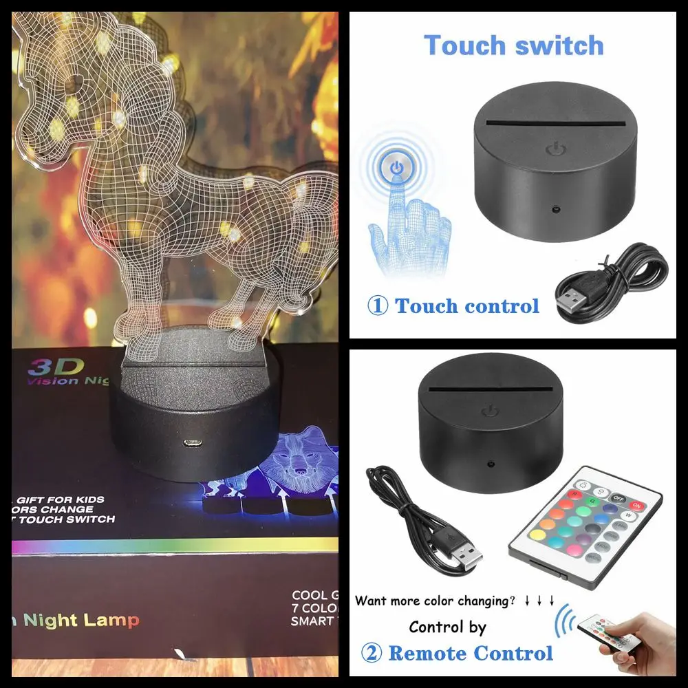 Дропшиппинг мальчик TPS игра ночник 3D дистанционный переключатель Красочные