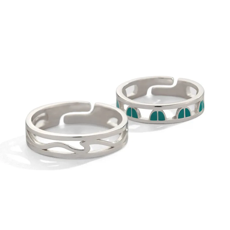 Silvology 925 Sterling Silver Original Window Couple Rings Creative Elegant Male Female Open Festival Jewelry | Украшения и