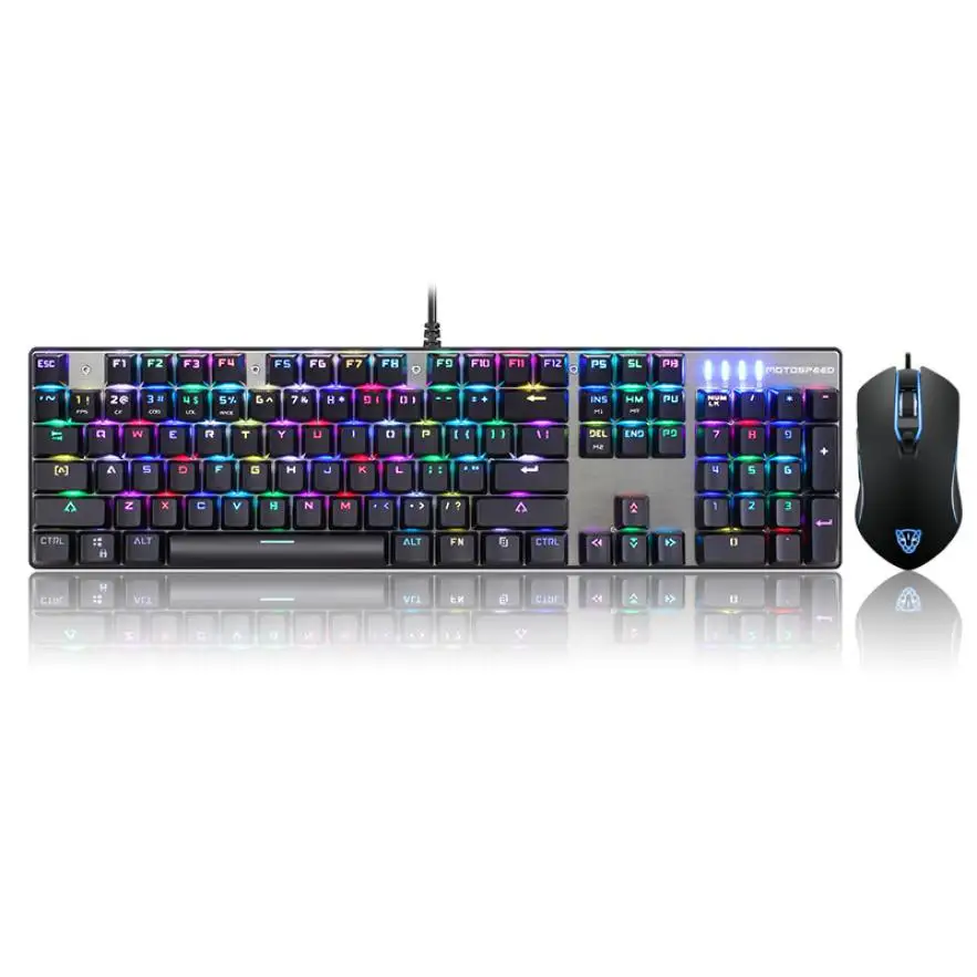 Игровая клавиатура и мышь Motospeed CK888 с радужной подсветкой для настольного ПК