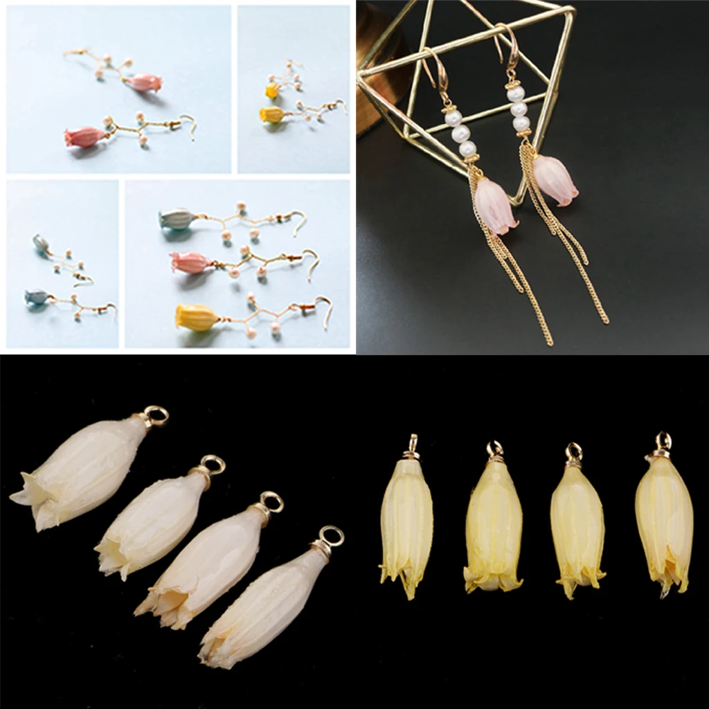 16 шт настоящие 3D Подвески Convallaria Majalis цветок подвески из эпоксидной смолы сушеные
