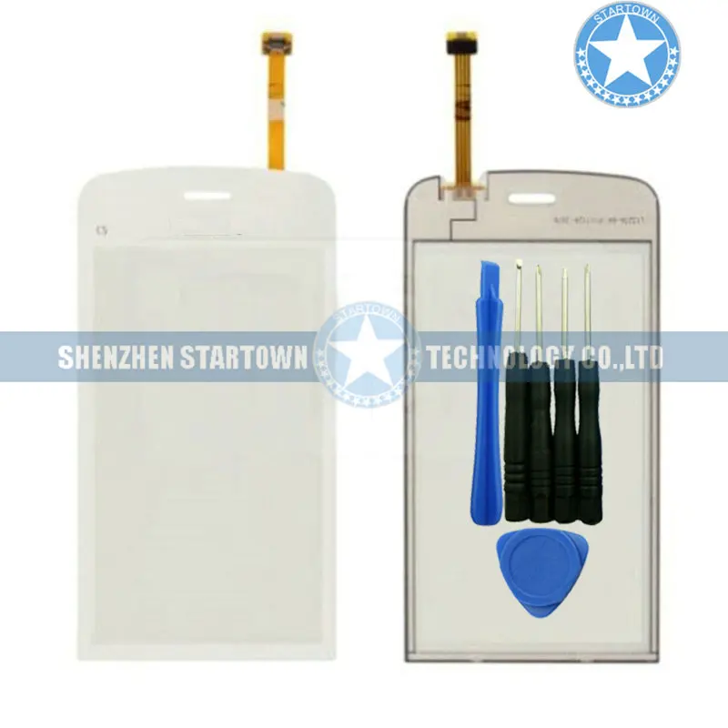 Сенсорный экран дигитайзер Pad Панель переднее стекло объектив для Nokia C5 03 белый с
