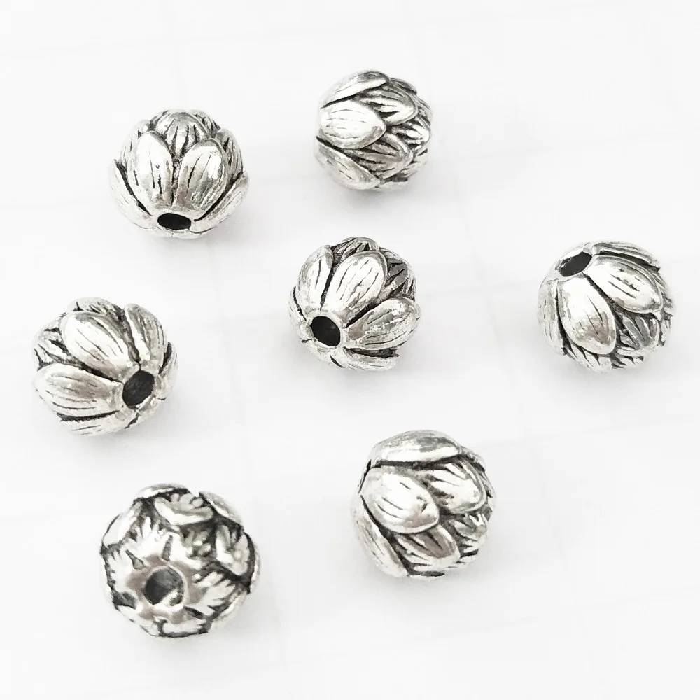 10Pcs/Lot Flowers Lotus Beads 9MM DIY Charms Bracelet Necklace For Jewelry Making Accessories | Украшения и аксессуары