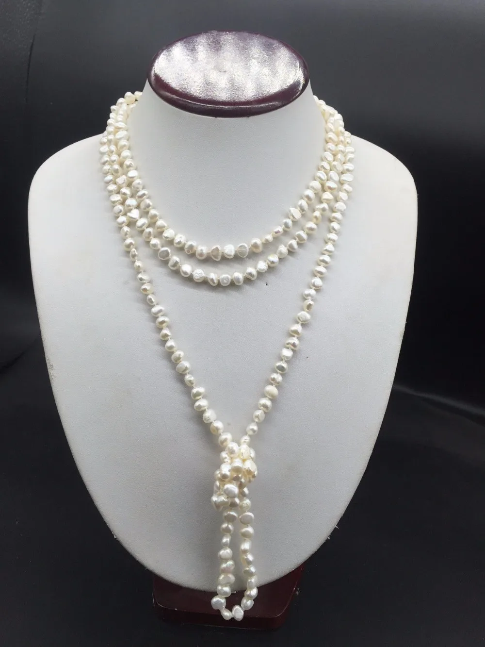 Strand-collar largo de perlas de agua dulce cultivadas naturales para mujer, collar de perlas reales barrocas, pepitas, collares