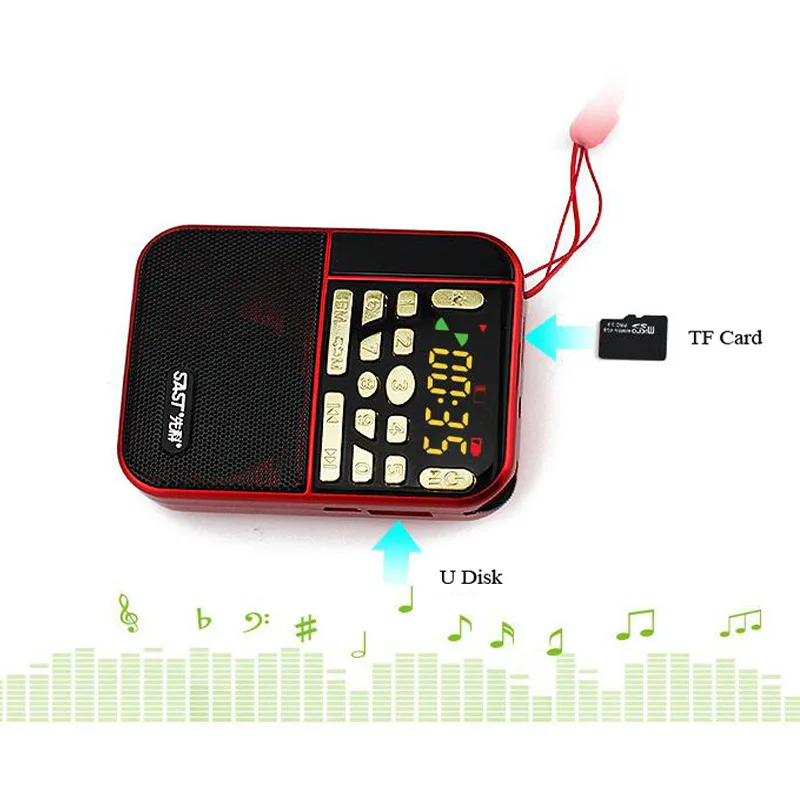 JINSERTA мини Fm карман стерео радио Портативный Micro Sd s Мода Группа Динамик Tf Usb Mp3 Динамик s с приемом УКВ-диапазона и громкий Динамик