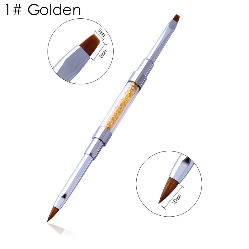 Golden 3 цвета инструменты для ногтей с двойной головкой окрашенный рисунок УФ гель DIY кисть инструмент для дизайна ногтей двуглавый окрашенный Кристалл светотерапия ручка - Цвет: Golden