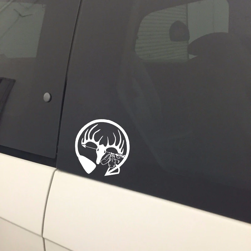 QYPF 12.1*12.6CM Fashion Archery Hunting Deer Antlers Decor Car Modelling Sticker Silhouette Vinyl C16-1736 |