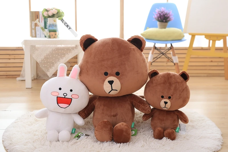 Коричневый медведь и кролик Кони плюшевая игрушка коричневая Подушка игрушка прекрасный мультфильм кукла для подруги подарок на день рождения подарок на день детей