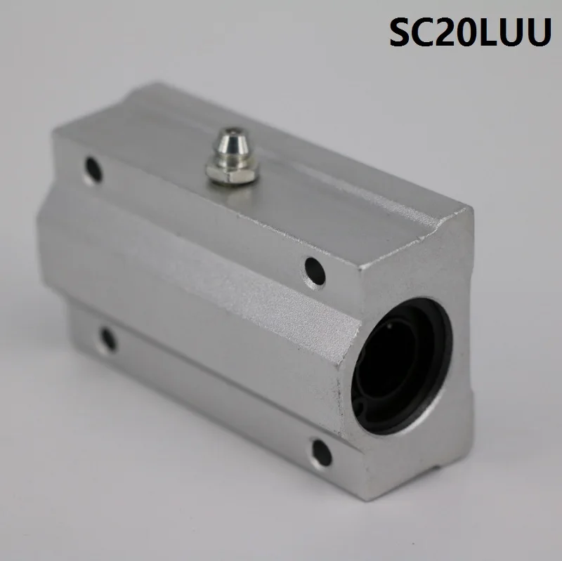 

50pcs/lot SC20LUU SCS20LUU long type linear case unit linear ball bearing sliding block for 20mm linear shaft CNC router parts