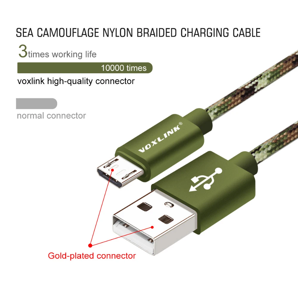 VOXLINK Micro USB кабель 2A Быстрая зарядка микро кабель для передачи данных для samsung/xiaomi/lenovo/huawei/htc/Meizu Android кабели для мобильных телефонов