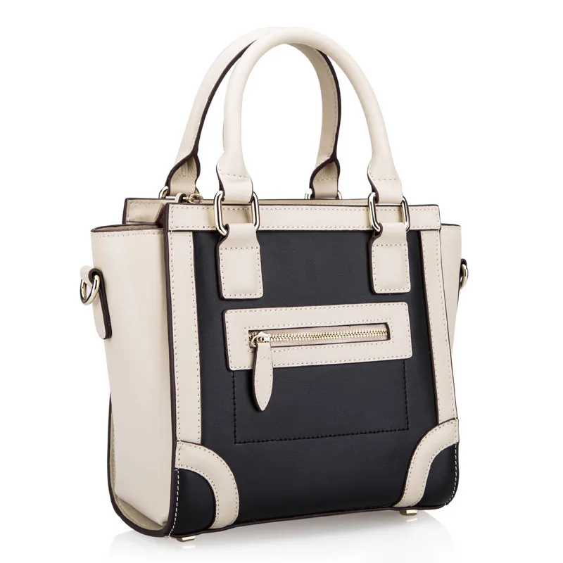 Classic Black&ampWhite Patchwork Smiley Face Bag Luxury Brand Top Quality Genuine Leather Bat Swings Phantom Women Handbag Tote | Багаж и