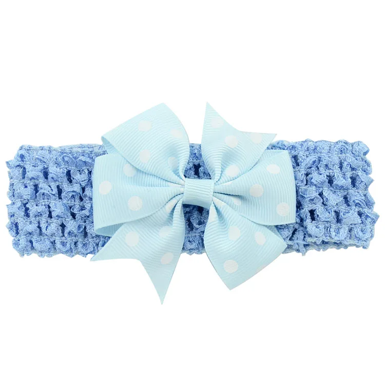 1piece Double Usage Detachable Elastic Band Headband Kids Polka Dots Bows WITH Clip Hairpin Hair Accessories 593 |