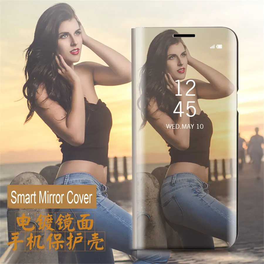A3 A5 A7 роскошный кожаный чехол-книжка с подставкой Clear View Smart Зеркало чехол для телефона для samsung A5 A8 чехол для samsung A320 A520 A720 Fundas