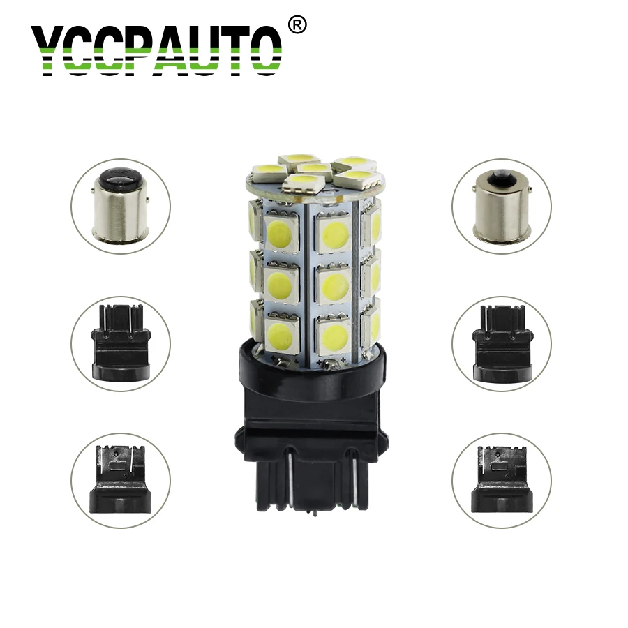 YCCPAUTO 1156 BA15S 1157 BAY15D 7443 7440 3156 3157 Белый 5050 светодиодный фонарь автомобильный стоп