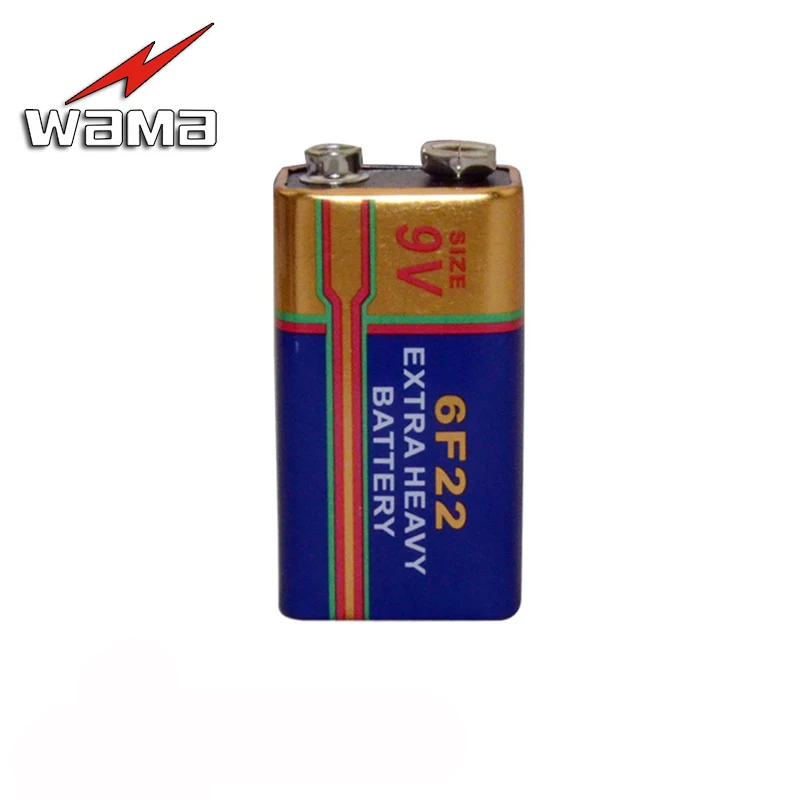 Аккумулятор Wama 6F22 2 шт./лот 9 В первичные слойные карбоновые Аккумуляторы для