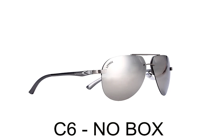 C6 no box Lvvkee алюминий магния поляризованные линзы солнцезащитные очки или мужские вождения солнцезащитные очки женские наружные лучи очки логотип - Цвет линз: C6 no box