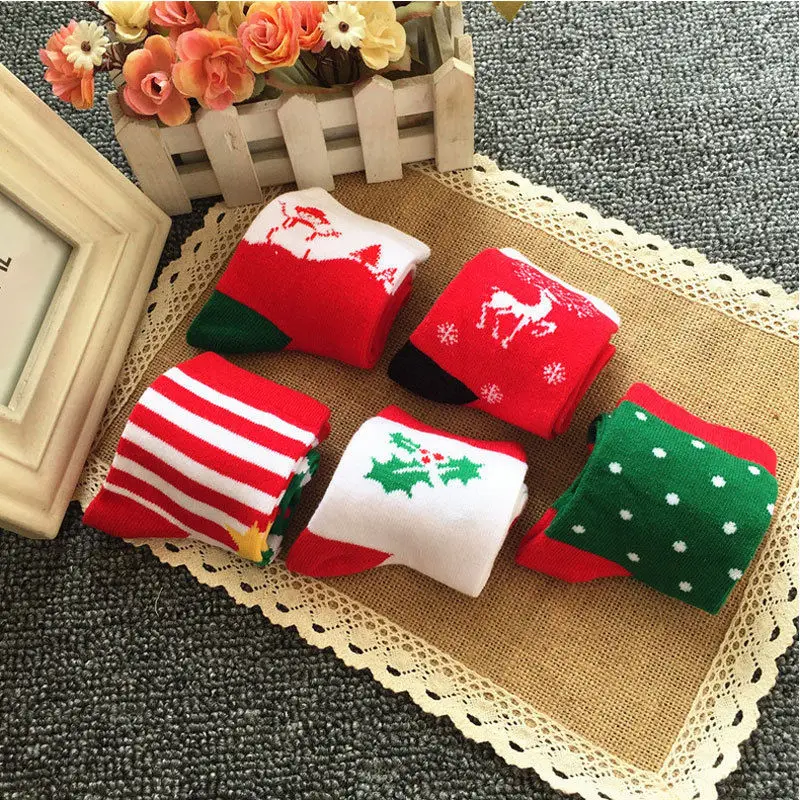 1 пара теплые шерстяные носки до щиколотки с принтом | Женская одежда