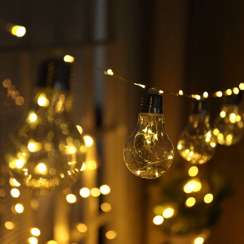 10 светодио дный Led Фея прозрачный медный провод лампы батарея работает строка