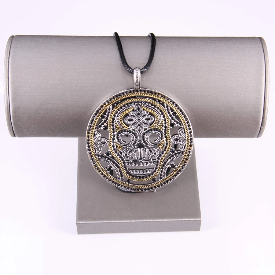 ТОМАС Желтый черепа диск кулон ожерелье Европейский TS-Стиль хорошее ювелирное