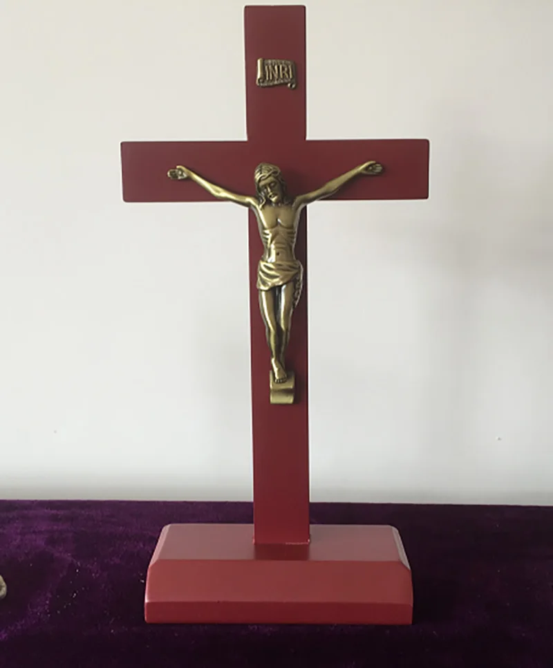A Christian Cross Solid Wood 29*14.5cm Cross Home Decoration Wall Hanging Crucifix Latin Cross Christianism Jesus Pray Religion - Цвет: A
