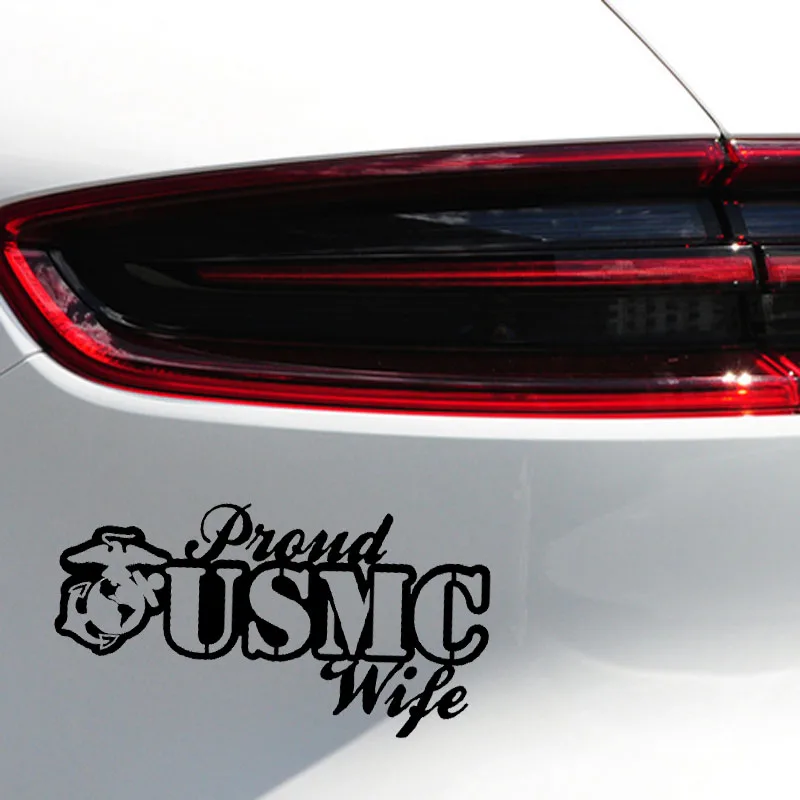 YJZT 17CM*9.1CM USMC United States Marine Corps Proud Wife Vinyl Car Sticker Decals Black/Silver C3-0089 | Автомобили и мотоциклы