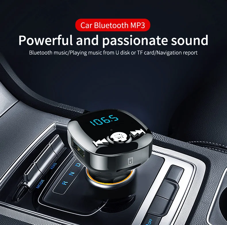 Автомобильный MP3-плеер с Bluetooth CDEN, fm-передатчик, двойное USB Автомобильное зарядное устройство, u-диск, TF карта, музыкальный плеер, bluetooth-телефон, Обнаружение напряжения