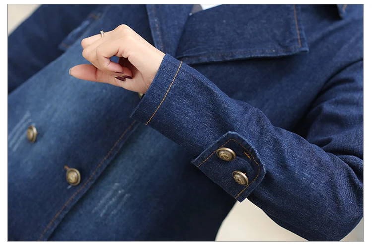 Модная двубортная джинсовая куртка RLYAEIZ для женщин весна 2017 джинсовые куртки