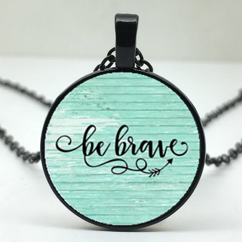 Ожерелье с подвеской из сплава и стекла вдохновляющий амулет подарок для нее