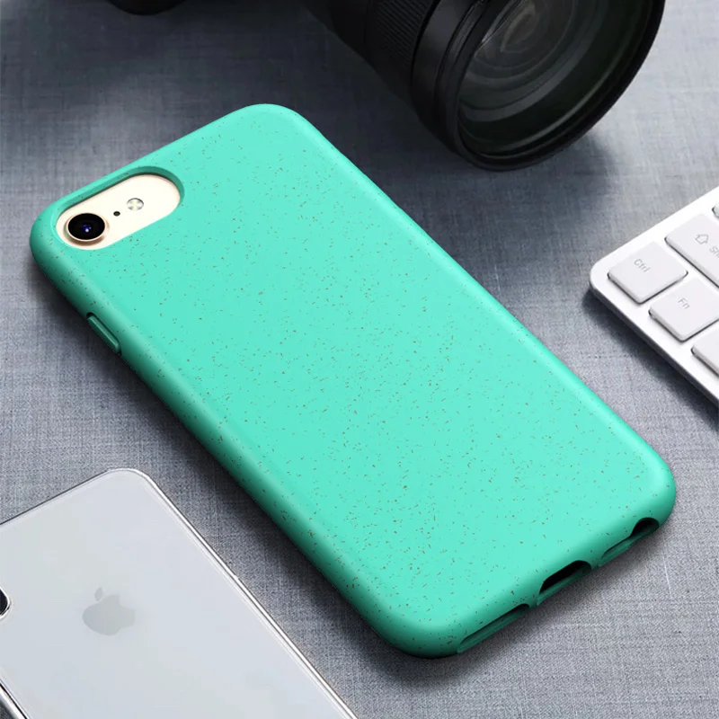 Чехол для iPhone 7 Простой чехол телефона тонкий натуральный соломенный Матовый